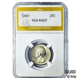 1947 Washington Silver Quarter PGA MS67