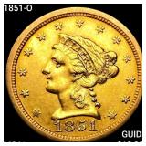 1851-O $2.50 Gold Quarter Eagle UNCIRCULATED