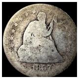 1857-O Silver Seated Liberty Quarter NICELY  CIRC