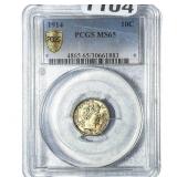 1914 Barber Dime PCGS MS65