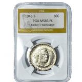 1946-S Booker T Half Dollar PGA MS66 PL