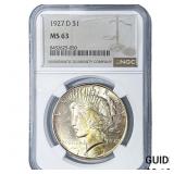 1927-D Silver Peace Dollar NGC MS63