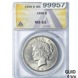 1926 Silver Peace Dollar ANACS MS61