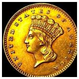 1862 Gold $1 Indian Princess Type 3  UNCIRCULATED