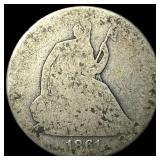 1861 Silver Seated Liberty Quarter NICELY  CIRCUL