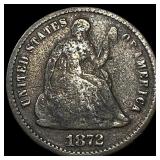 1872 Seated Liberty Half Dime LIGHTLY  CIRCULATED
