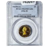 1996W 1/4oz Gold Commemorative $5-Smithson. PR69