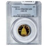 1989W 1/4oz Gold Commemorative $5-Congress PR69