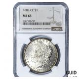 1883-CC Morgan Silver Dollar NGC MS63