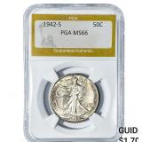 1942-S Walking Liberty Half Dollar PGA MS66