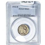 1916-D Buffalo Nickel PCGS MS65