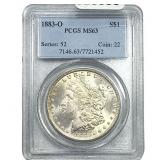 1883-O Morgan Silver Dollar PCGS MS63