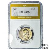 1951 Washington Silver Quarter PGA MS66+