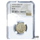 1879-SO Chile Silver 20 Centavos NGC VF30