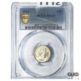 1911 Barber Dime PCGS MS65