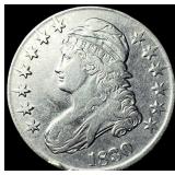 1830 Silver Capped Bust Half Dollar CLOSELY  UNCI