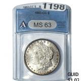 1883-CC Morgan Silver Dollar ANACS MS63