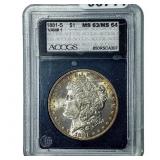 1881-S Morgan Silver Dollar ACCGS MS63/64 VAM-1