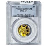 1986W 1/4oz Gold Commemorative $5-Statue Lib. PCGS
