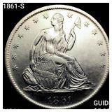 1861-S Seated Liberty Half Dollar UNCIRCULATED