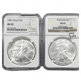 [2] 1987-1996 Silver Eagle NGC MS69
