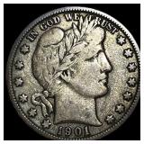 1901 Silver Half Dollar (Barber) LIGHTLY CIRCULATE