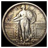 1917 Type 1 Standing Liberty Quarter CLOSELY UNCIR