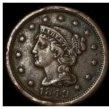 1849 Braided Hair Large Cent NEARLY UNCIRCULATED
