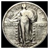 1927-S Silver Standing Liberty Quarter NEARLY  UN