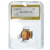 1947-S Wheat Cent PGA MS67 RD