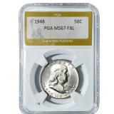 1948 Franklin Half Dollar PGA MS67 FBL
