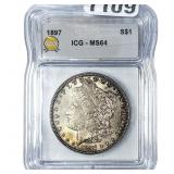 1897 Morgan Silver Dollar ICG MS64
