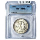 1924 Huguenot Half Dollar ICG MS65