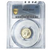 1911 Barber Dime PCGS MS65