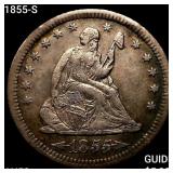 1855-S Seated Liberty Quarter CLOSELY UNCIRCULATED