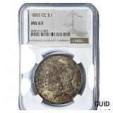 1883-CC Morgan Silver Dollar NGC MS63