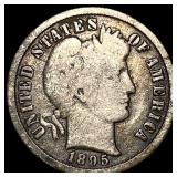 1895-S Silver Barber Dime NICELY CIRCULATED