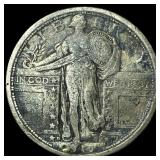 1917-D ty 1 Silver Standing Liberty Quarter  LIGH