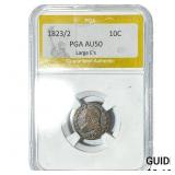 1823/2 Capped Bust Dime PGA AU50 Lg E