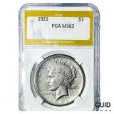 1921 Silver Peace Dollar PGA MS63