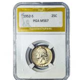 1952-S Washington Silver Quarter PGA MS67