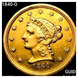 1840-O $2.50 Gold Quarter Eagle CHOICE AU