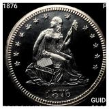 1876 PF Seated Liberty Quarter GEM PROOF CAM