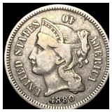 1880 Nickel Three-Cent Piece LIGHTLY CIRCULATED