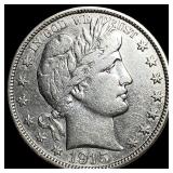 1915-D Silver Barber Half Dollar NEARLY UNCIRCULAT