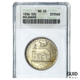 1936 Delaware Half Dollar ANACS MS65