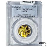 1986W 1/4oz Gold Commemorative $5-Statue Lib. PCGS