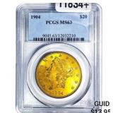 1904 $20 Gold Double Eagle PCGS MS63