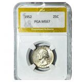 1952 Washington Silver Quarter PGA MS67