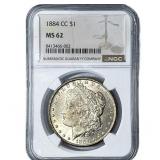 1884-CC Morgan Silver Dollar NGC MS62